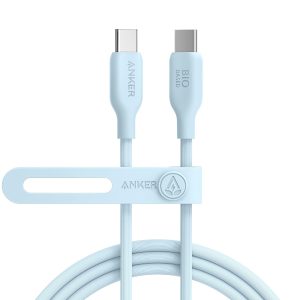 Anker 543 USB C to USB C Cable (240W 6ft), USB 2.0 Bio-Based Charging Cable for iPhone 15/15Pro/15Plus/ 15ProMax, MacBook Pro 2020, iPad Pro 2020, iPad Air 4, Samsung Galaxy S23 (Misty Blue)
