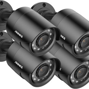ANNKE 4 Pack 1080P HD TVI Home Security Camera Outdoor Indoor, 1920TVL, IP66 Waterproof, Night/Day Vision, Surveillance CCTV Bullet Camera