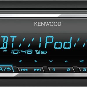 KENWOOD KMM-BT332U Bluetooth Single DIN Car Stereo with USB Port, AM/FM Radio, MP3 Player, Multi Color LCD, Detachable Face, Built in Amazon Alexa, Compatible with SiriusXM Tuner