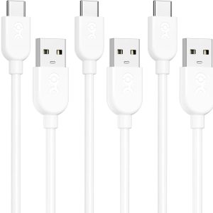 Cable Matters 3-Pack Extreme Flexible Short USB A to USB C Cable 3ft in White, Support Apple CarPlay, Android Auto, USB to USB C Charging Cable for iPhone 15/15 Pro/15 Plus/15 Pro Max, Galaxy S23