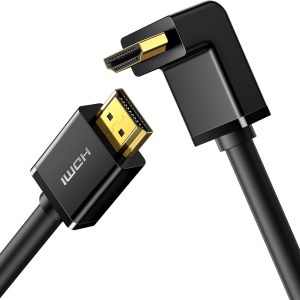UGREEN HDMI Cable Right Angle 4K 90 Degree HDMI Cord High Speed Down Angle HDMI 2.0 Cable, 4K@60Hz HD 3D 1080P ARC Compatible for Laptop Monitor Nintendo Switch Xbox PS5 PC TV 3.3FT