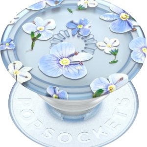 PopSockets Plant-Based Phone Grip with Expanding Kickstand, Eco-Friendly PopSockets for Phone – Translucent Blue Fields