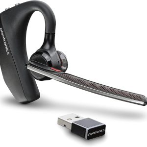 Plantronics – Voyager 5200 UC (Poly) – Bluetooth Single-Ear (Monaural) Headset – USB-A Compatible to connect to your PC and/or Mac – Works with Teams, Zoom & more – Noise Canceling