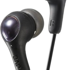 JVC Gumy in Ear Earbud Headphones, Powerful Sound, Comfortable and Secure Fit, Silicone Ear Pieces – HAFX7B Black, Small