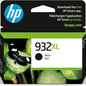 Original HP 932XL Black High-yield Ink Cartridge | Works with HP OfficeJet 6100, 6600, 6700, 7110, 7510, 7610 Series | CN053AN
