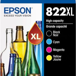 Epson 822 DURABrite Ultra Ink High Capacity Black & Color Cartridge Combo Pack (T822XL-XCS) Works with Workforce Pro WF-3820, WF-3823, WF-4820, WF-4830, WF-4833, WF-4834