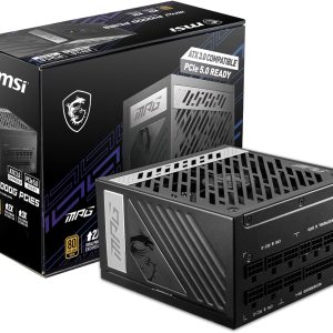 MSI MPG A1000G PCIE 5 & ATX 3.0 Gaming Power Supply – Full Modular – 80 Plus Gold Certified 1000W – 100% Japanese 105°C Capacitors – Compact Size – ATX PSU