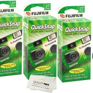 Fujifilm QuickSnap Flash 400 Disposable 35mm Camera + Quality Photo Microfiber Cloth