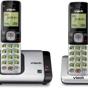VTech CS6719-2 2-Handset Expandable Cordless Phone with Caller ID/Call Waiting, Handset Intercom & Backlit Display/Keypad, Silver
