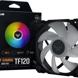 ASUS 120mm ARGB PWM Chassis Fan with Advanced Fluid Dynamic Bearing, Customizable LEDs, Double-layer LED Array – For Computer Case & Liquid Radiator