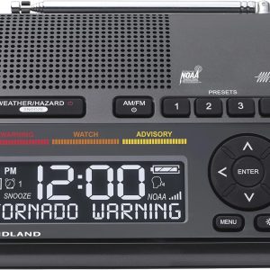 Midland – WR400 Weather Radio Deluxe – NOAA Emergency Alert Scanner – Home Use with Battery Backup – Local County Programming Over 80 Emergency Voice Flashing Alerts – Alarm Clock AM/FM Radio
