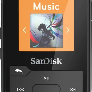 SanDisk 32GB Clip Sport Plus MP3 Player, Black – Bluetooth, LCD Screen, FM Radio – SDMX32-032G-G46K