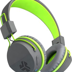 JLab Audio Neon Folding On-Ear, Wireless Headphones, 13 Hour Bluetooth Playtime, Noise Isolation, 40mm Neodymium Drivers, C3 Sound (Crystal Clear Clarity), Graphite/Green