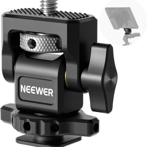 NEEWER Camera Monitor Mount with Cold Shoe, 1/4″ Screw for 5″ & 7″ Field Monitor Compatible with Atomos Ninja V, 360° Swivel 180° Tilt Damping, MA002