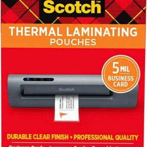 Scotch Thermal Laminating Pouches, 5 Mil Thick for Extra Protection, 2.32 x 3.70-Inches, Business Card Size, 100-Pack (TP5851-100)