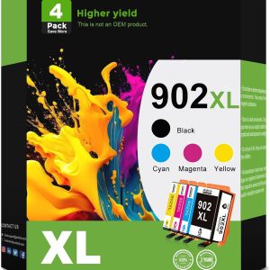 902xl Ink Cartridges for HP Printers for HP 902 Ink Cartridges XL OfficeJet Pro 6978 6968 6970 6975 6960 Officejet 6962 6958 6950 6954 6951 6956 6961 6963 6964 6966 Black Cyan Magenta Yellow 4 Packs