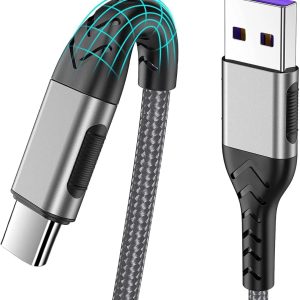 Durcord USB C Cable, Upgarded 2Pack 10ft Fast USB Type C Charging Cable for Android/Phone/Pad/Laptop, Type C Charger Braided USB Cable Compatible withi Phone 15/Pro/Plus/Max/Sam.Sung-Silver