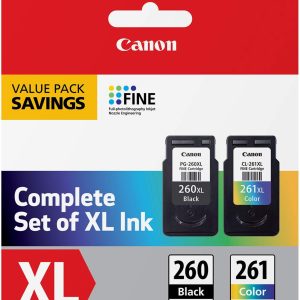 Canon PG-260 XL/CL-261 XL Value Pack, Compatible to TR7020, TS6420, and TS5320 Printers, Multi, Once Size (3706C005)