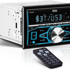 BOSS Audio Systems 820BRGB Multimedia Car Stereo – Double Din, Bluetooth Audio and Hands-Free Calling, MP3 Player, USB Port, AUX Input, AM/FM Radio Receiver, No CD/DVD, Multi Color Illumination