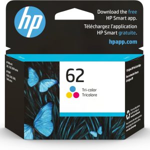 HP 62 Tri-color Ink Cartridge | Works with HP ENVY 5540, 5640, 5660, 7640 Series, HP OfficeJet 5740, 8040 Series, HP OfficeJet Mobile 200, 250 Series | Eligible for Instant Ink | C2P06AN