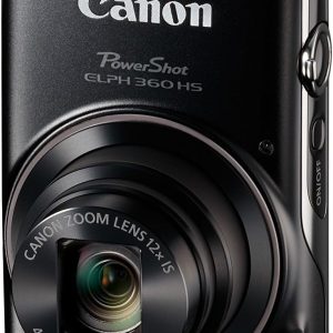 Canon PowerShot ELPH 360 Digital Camera w/ 12x Optical Zoom and Image Stabilization – Wi-Fi & NFC Enabled (Black)