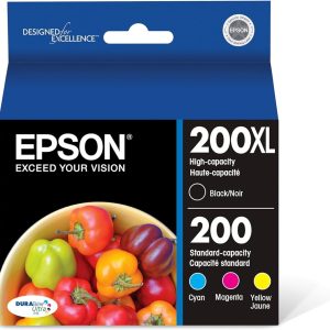 EPSON 200 DURABrite Ultra Ink High Capacity Black & Standard Color Cartridge Combo Pack (T200XL-BCS) Works with WorkForce WF-2520, WF-2530, WF-2540, Expression XP-200, XP-300, XP-310, XP-400, XP-410, Black and color combo pack