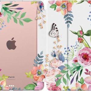 MoKo Case Fit iPad Air 5th/4th Generation 10.9 Inch Case 2022/2020, Slim Trifold Stand Cover with Soft Frosted Back, Auto Wake/Sleep, Support Touch ID and iPad 2nd Pencil Charging,Fragrant Flowers