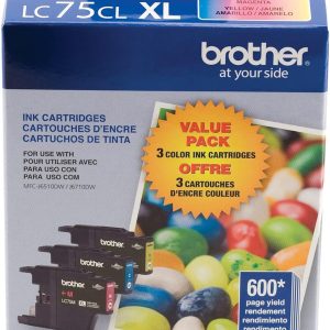 Brother LC753PKS XL High Yield 3 Pack – 1 Each LC75C, LC75M, LC75Y Ink