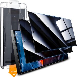 UniqueMe for Samsung Galaxy S24 Ultra Privacy Screen Protector, [Automatic Sticking] 9H Full Coverage S24 Ultra Screen Tempered Glass Anti-Spy Bubble Free Case Friendly – 2 Pack