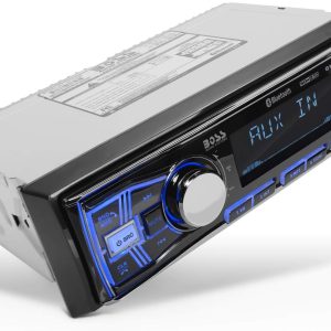 BOSS Audio Systems 611UAB Car Stereo System – Single Din, Bluetooth Audio and Calling Head Unit, Aux Input, USB, Mechless, No CD DVD Player, AM/FM Radio Receiver