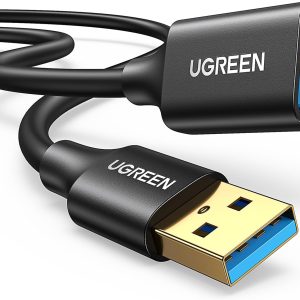 UGREEN USB Extender, USB 3.0 Extension Cable Male to Female USB Cable High-Speed Data Transfer Compatible with Webcam, Gamepad, USB Keyboard, Mouse, Flash Drive, Hard Drive, Oculus VR, Xbox 3 FT