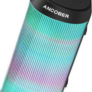 Bluetooth Speaker, Cool Portable Wireless Speaker, Stereo Sound with Multi Dazzling LED Light Modes, IPX4 Waterproof, BT5.3, TWS Surround Pairing, Electronics Gadgets for Party Camping Birthday Gifts