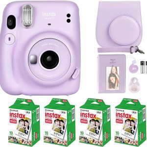 Fujifilm Instax Mini 11 Camera with Fujifilm Instant Mini Film (40 Sheets) Bundle with Deals Number One Accessories Including Carrying Case, Photo Album, Stickers