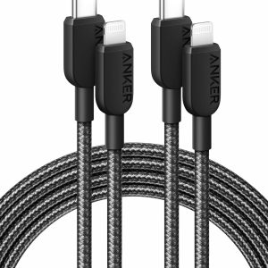Anker iPhone Fast Charging Cable,2pack-6ft,310 USB-C to Lightning Braided Cable, MFi Certified, Cable for iPhone 14 Plus 14 14 Pro Max 13 13 Pro iPhone 12 (Black, Charger Not Included)