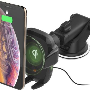 iOttie Auto Sense Qi Wireless Car Charger – Automatic Clamping Dashboard Phone Mount with Wireless Charging for Google Pixel, iPhone, Samsung Galaxy, Huawei, LG, and other Smartphones