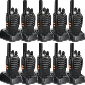 Retevis H-777 2 Way Radios, Walkie Talkies for Adults, Rechargeable Long Range Two Way Radio, Shock Resistant, Short Antenna for Business Education(10 Pack)