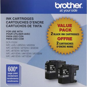 Brother LC1032PKS Printer High Yield Cartridge Ink Black (2-Pack)
