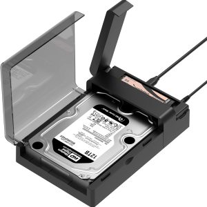 SABRENT USB Type-C Lay Flat Docking Station for M.2 PCIe NVMe + SATA 2.5′”/3.5″ SSD & HDD with Offline Clone Function [DS-UFNC]