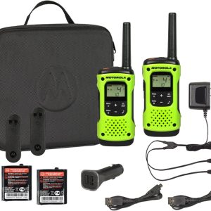 Motorola Solutions, Portable FRS, T605, Talkabout, Two-Way Radios, Emergency Preparedness, Rechargeable, 22 Channel, 35 Mile, Orange W/Black, 2 Pack