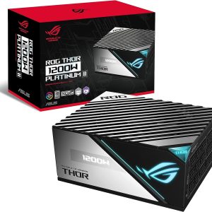 ROG Thor 1200W Platinum II (1200 Watt, Fully Modular Power Supply, 80+ Platinum, Lambda A++ Certified, ROG heatsinks, 135mm PWM Fan, 0dB Mode, OLED Panel, Sleeved Cables, Aura Sync, 10 Year Warranty)