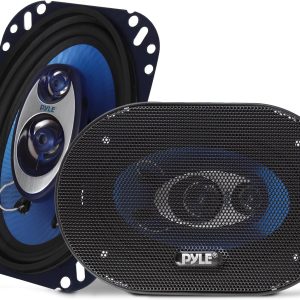 Pyle 4” x 6” Three Way Sound Speaker System – Pro Mid Range Triaxial Loud Audio 240 Watt per Pair w/ 4 Ohm Impedance and 3/4” Piezo Tweeter for Car Component Stereo PL463BL