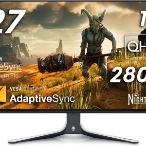 Alienware AW2723DF Gaming Monitor – 27-inch (2560 x 1440) 240Hz Display (DP 1.4), 1ms Response Time, NVIDIA G-Sync, Preset OSD Modes, Height/Tilt/Swivel/Pivot Adjustability – Lunar Light
