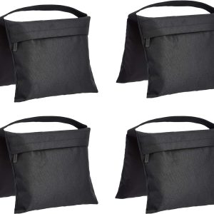 Amazon Basics Photographic Empty Sandbag for Light Stands, 4-Pack, Black
