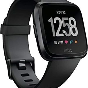 Fitbit Versa Smart Watch, Black/Black Aluminium, One Size (S & L Bands Included)