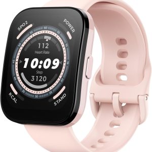 Amazfit Bip 5 Smart Watch, GPS, Bluetooth Calling, 10-Day Battery, Ultra-Large Display, Step Tracking, Heart-Rate Monitoring & VO2 Max, Sleep & Health Monitoring, Alexa Built-In, AI Fitness App (Pink)