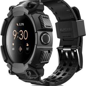 SUPCASE Unicorn Beetle Pro Series Case for Google Pixel Watch/Pixel Watch 2 41mm (2022/2023), Rugged Protective Case with Strap Band (Black)