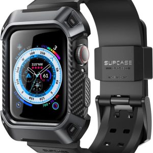 SUPCASE [Unicorn Beetle Pro] Designed for Apple Watch Series 9/SE2/8/7/6/SE/5/4 [41/40mm], Rugged Protective Case with Strap Bands (Black)