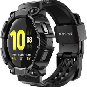 SUPCASE Unicorn Beetle Pro Series Rugged Protective Case with Strap Band for Galaxy Watch 5 44mm (2022) / Galaxy Watch 4 44mm (2021), (Black)