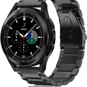 Fintie Band Compatible with Samsung Galaxy Watch 6/4 Classic 47mm 43mm / 42mm 46mm, Watch 6/5/4 40mm 44mm, Watch 5 Pro 45mm, 20mm Stainless Steel Metal Bands Replacement Bracelet Strap