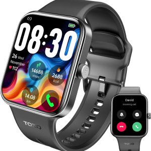 TOZO S4 AcuFit One Smart Watch 1.78″ AMOLED Screen for Men Women, Bluetooth Call Dial Fitness Tracker, Heart Rate and Blood Oxygen, Sleep Monitor, IP68 Waterproof, Workout for iOS Android